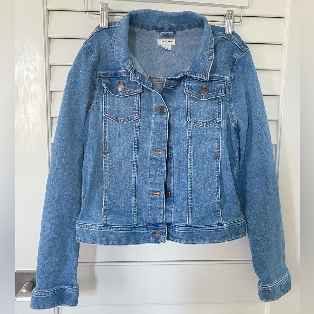 JCrew Factory Girls Denim Jacket. Light Wash. Size 14.